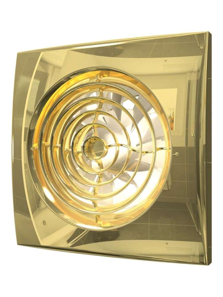 Вентилятор накладной AURA, обратный клапан, D100, Gold, DICITI