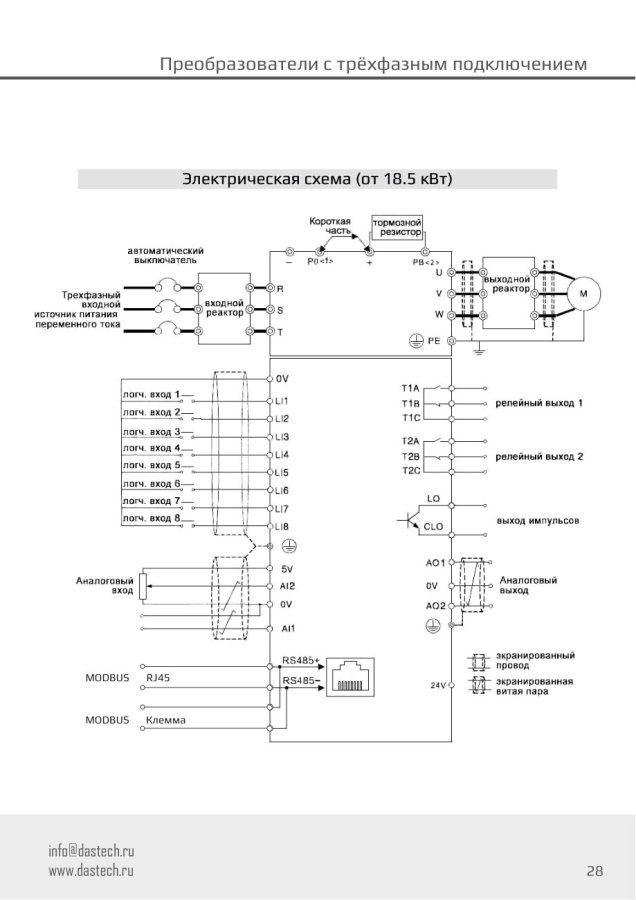 Преобразователь частоты Dastech D32-T3-37G/45P, 37/45 кВт, 380 В